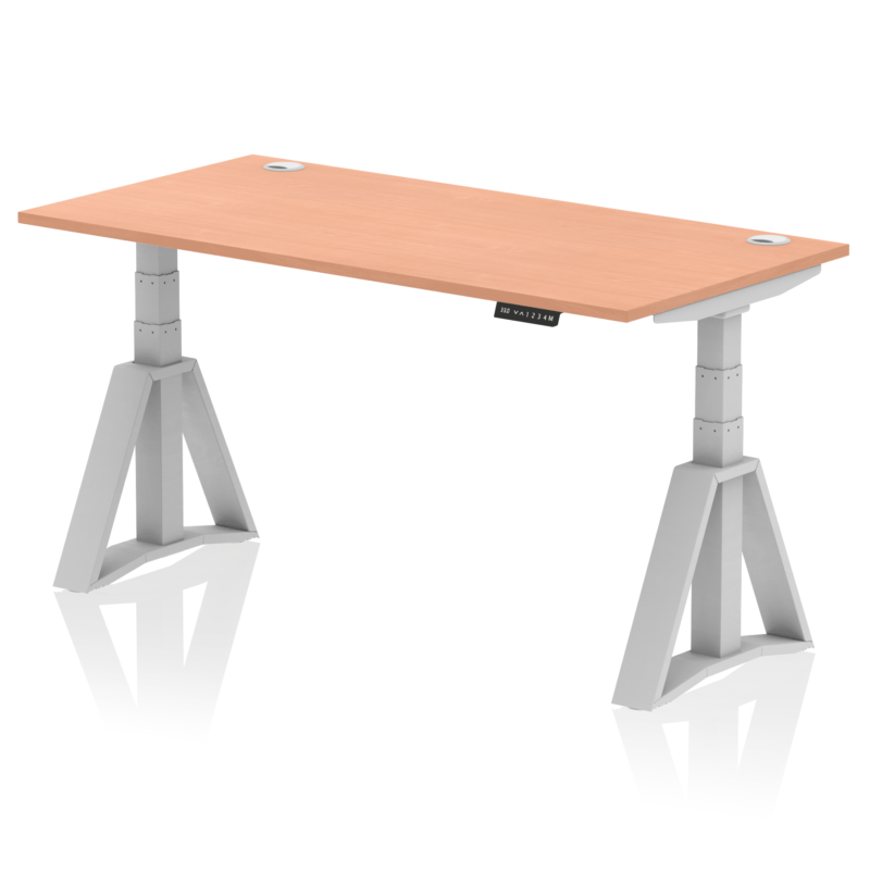 Air Height Adjustable Desk With Cable Ports With Piste Foot - Image 3