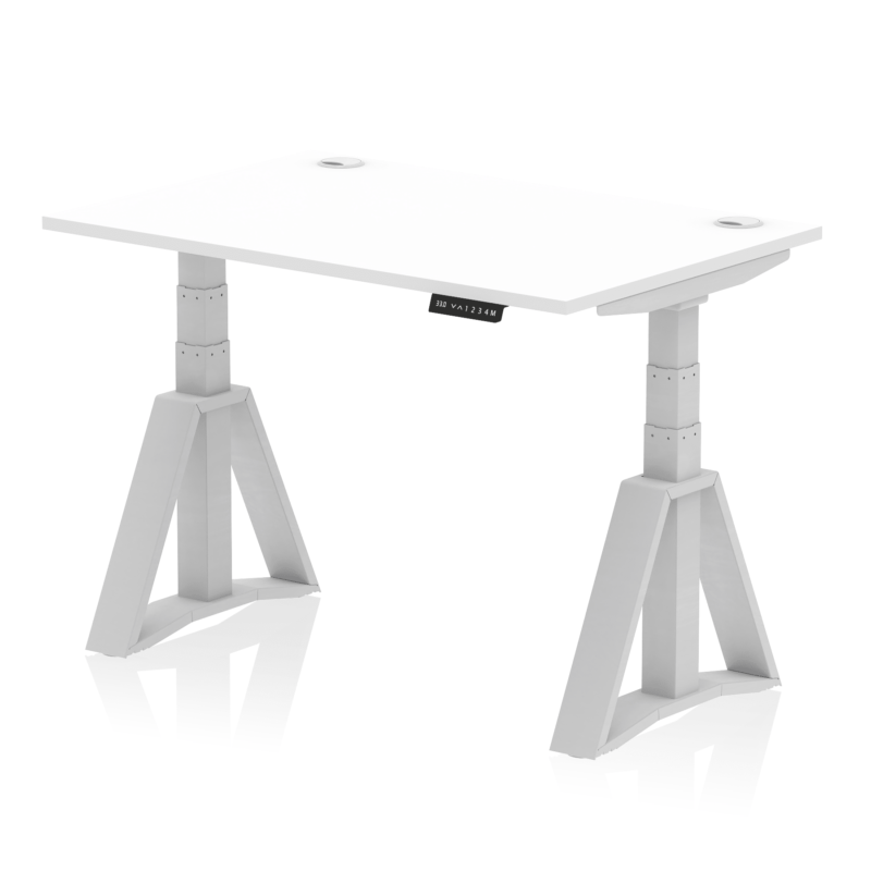 Air Height Adjustable Desk With Cable Ports With Piste Foot - Image 9