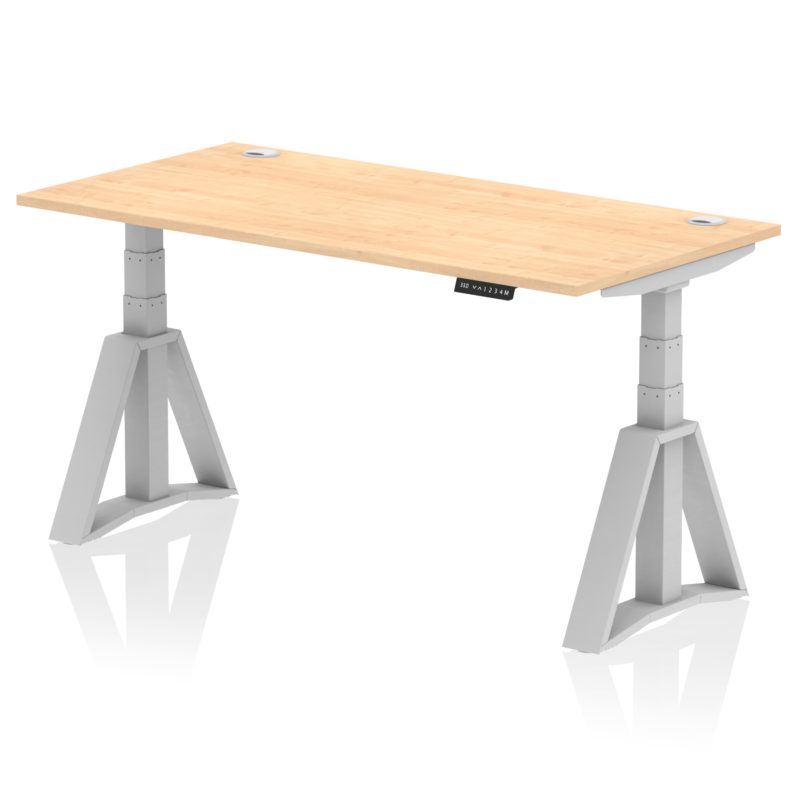 Air Height Adjustable Desk With Cable Ports With Piste Foot - Image 15