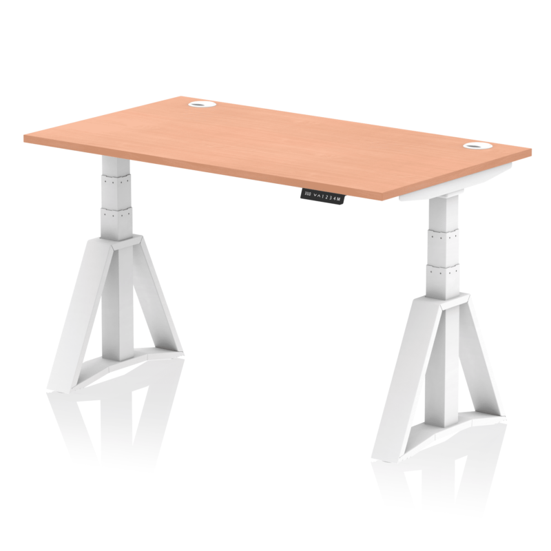 Air Height Adjustable Desk With Cable Ports With Piste Foot - Image 22