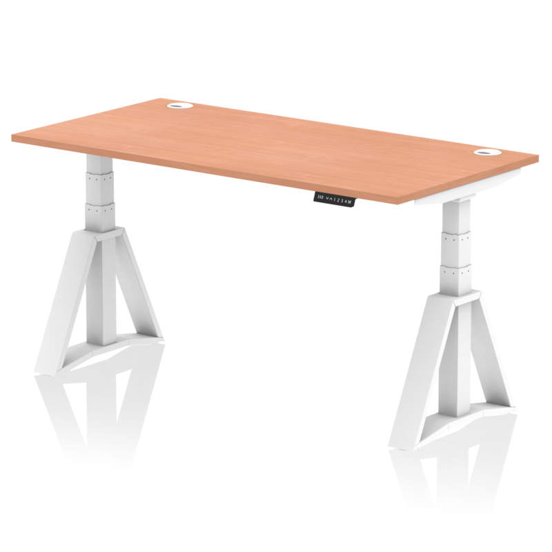 Air Height Adjustable Desk With Cable Ports With Piste Foot - Image 23