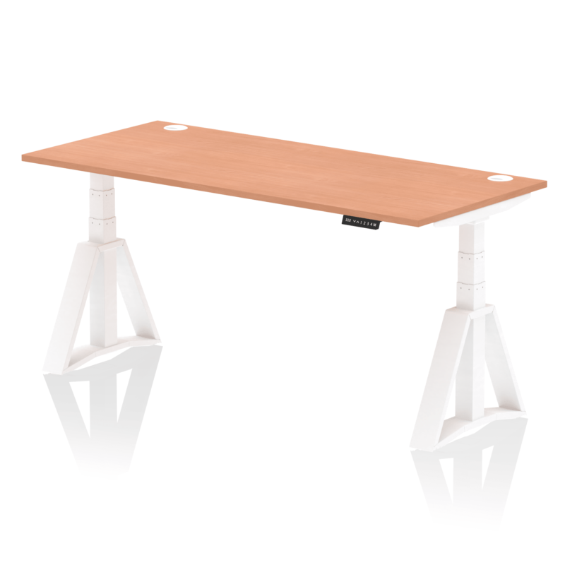 Air Height Adjustable Desk With Cable Ports With Piste Foot - Image 24