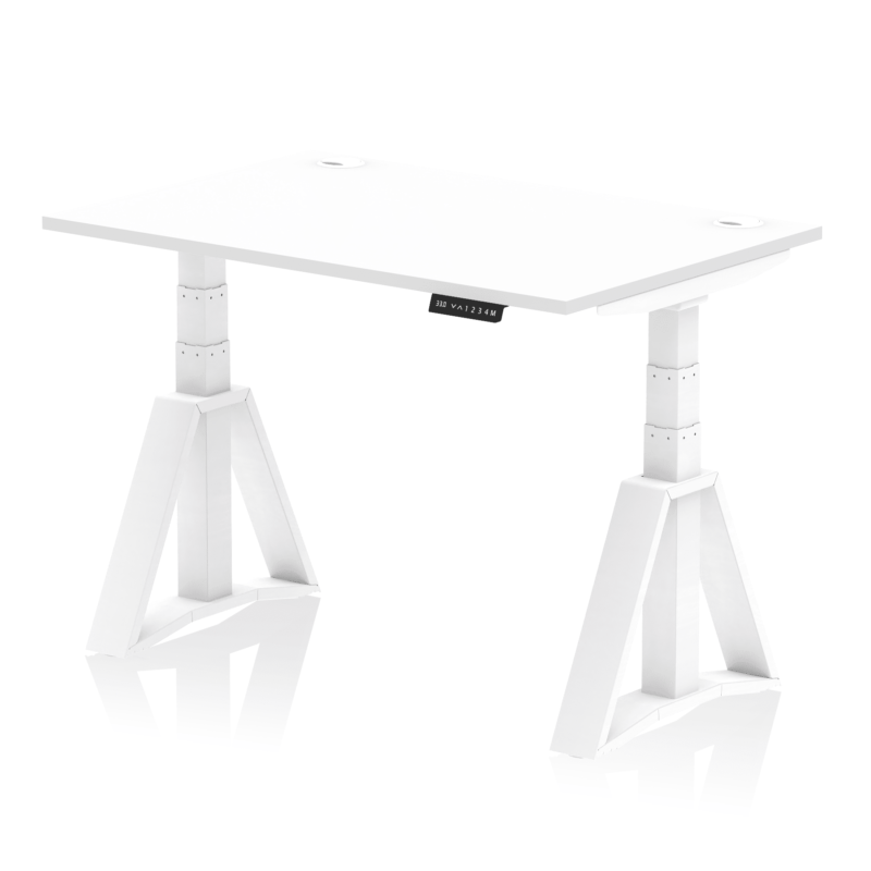 Air Height Adjustable Desk With Cable Ports With Piste Foot - Image 29