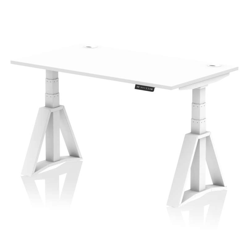 Air Height Adjustable Desk With Cable Ports With Piste Foot - Image 30