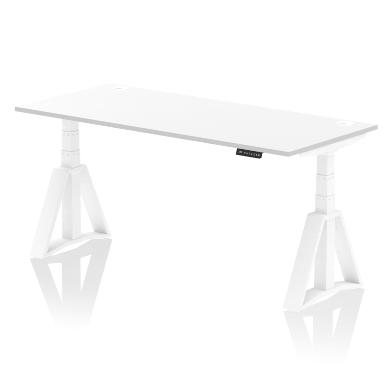 Air Height Adjustable Desk With Cable Ports With Piste Foot - Image 32