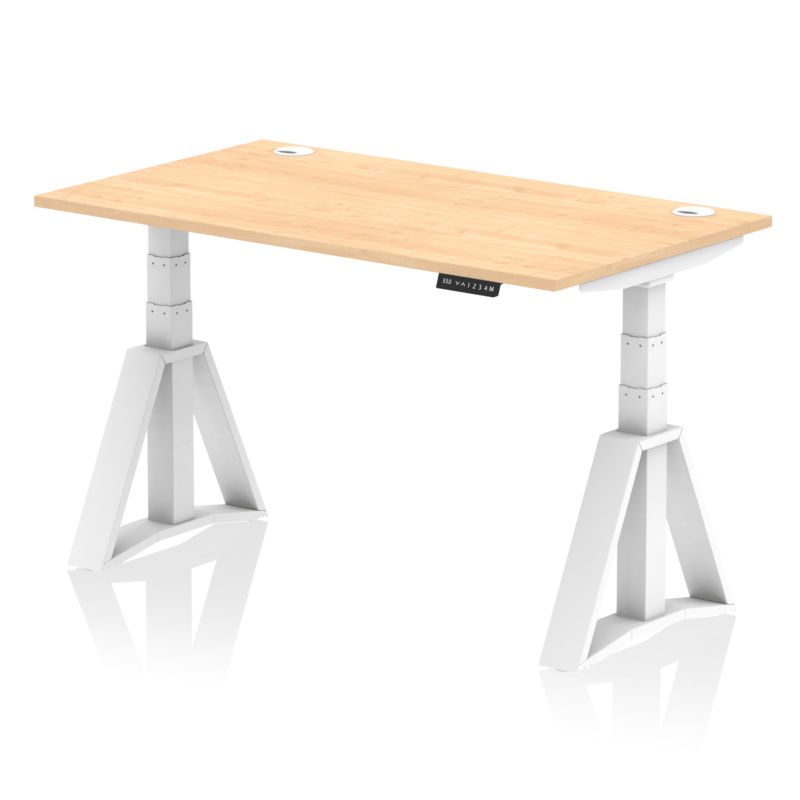 Air Height Adjustable Desk With Cable Ports With Piste Foot - Image 34