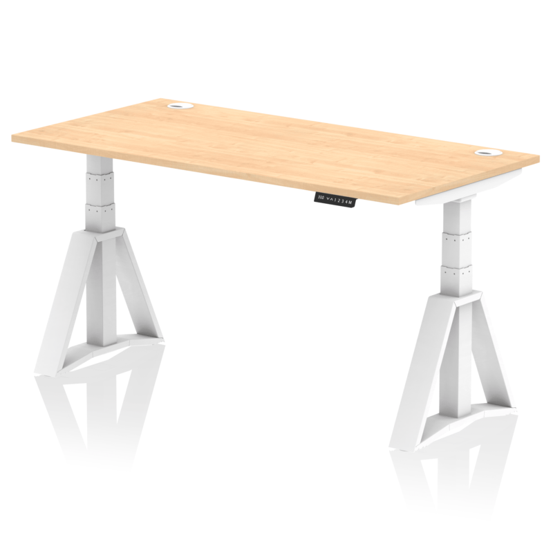 Air Height Adjustable Desk With Cable Ports With Piste Foot - Image 35