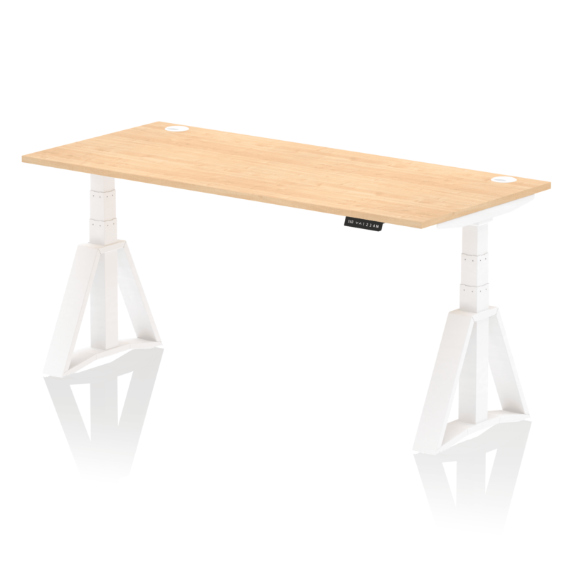 Air Height Adjustable Desk With Cable Ports With Piste Foot - Image 36