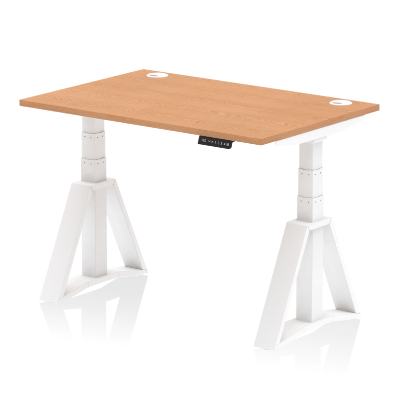 Air Height Adjustable Desk With Cable Ports With Piste Foot - Image 37