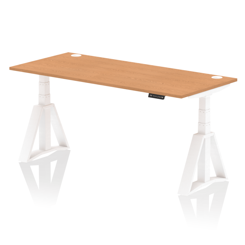 Air Height Adjustable Desk With Cable Ports With Piste Foot - Image 40