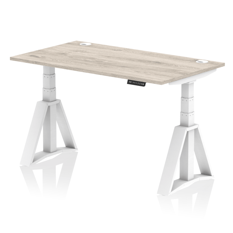 Air Height Adjustable Desk With Cable Ports With Piste Foot - Image 44