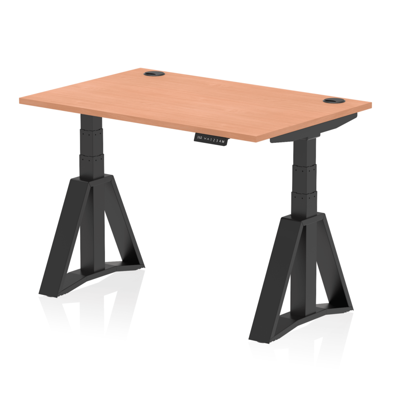 Air Height Adjustable Desk With Cable Ports With Piste Foot - Image 49