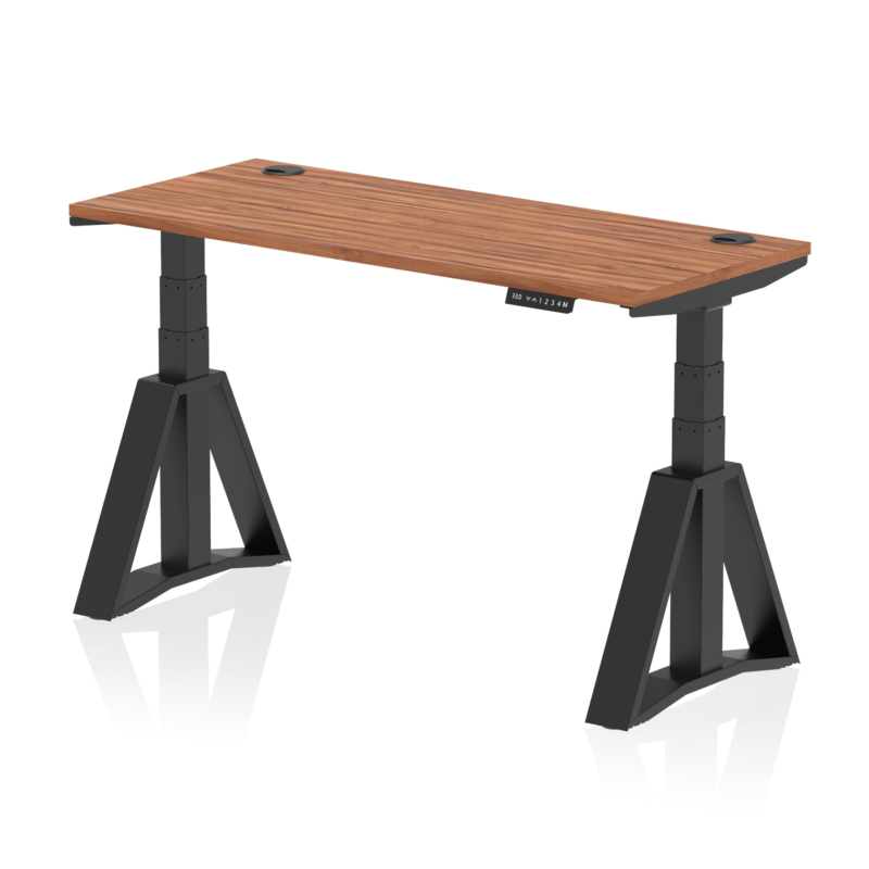 Air Height Adjustable Slimline Desk With Cable Ports With Piste Foot - Image 54