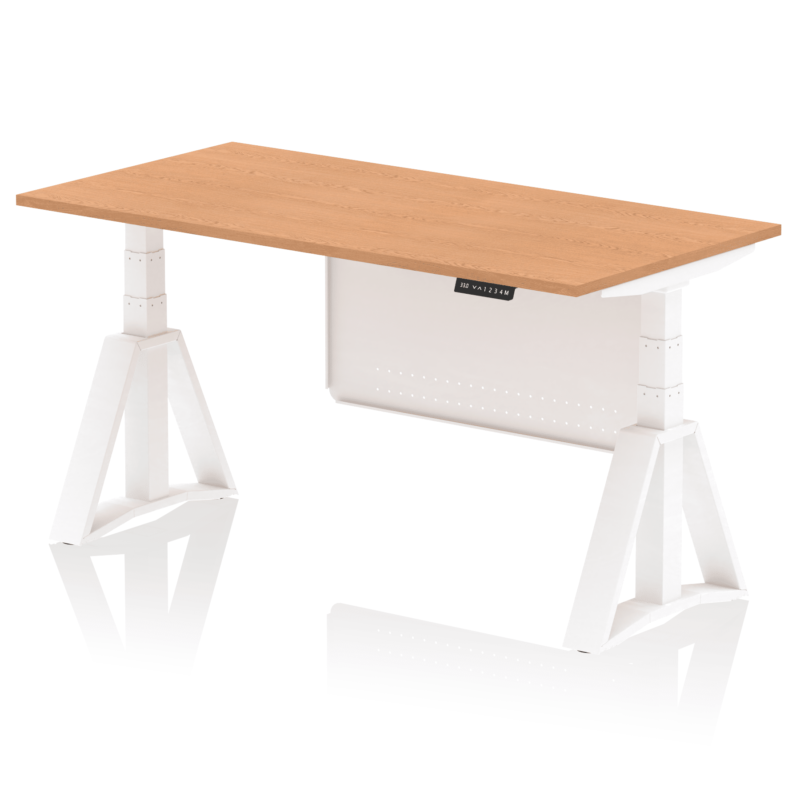 Air Height Adjustable Desk without Cable Ports With Steel Modesty Panel With Piste Foot - Image 39