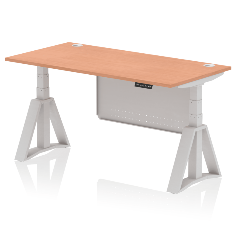 Air Height Adjustable Desk With Cable Ports With Steel Modesty Panel With Piste Foot - Image 3