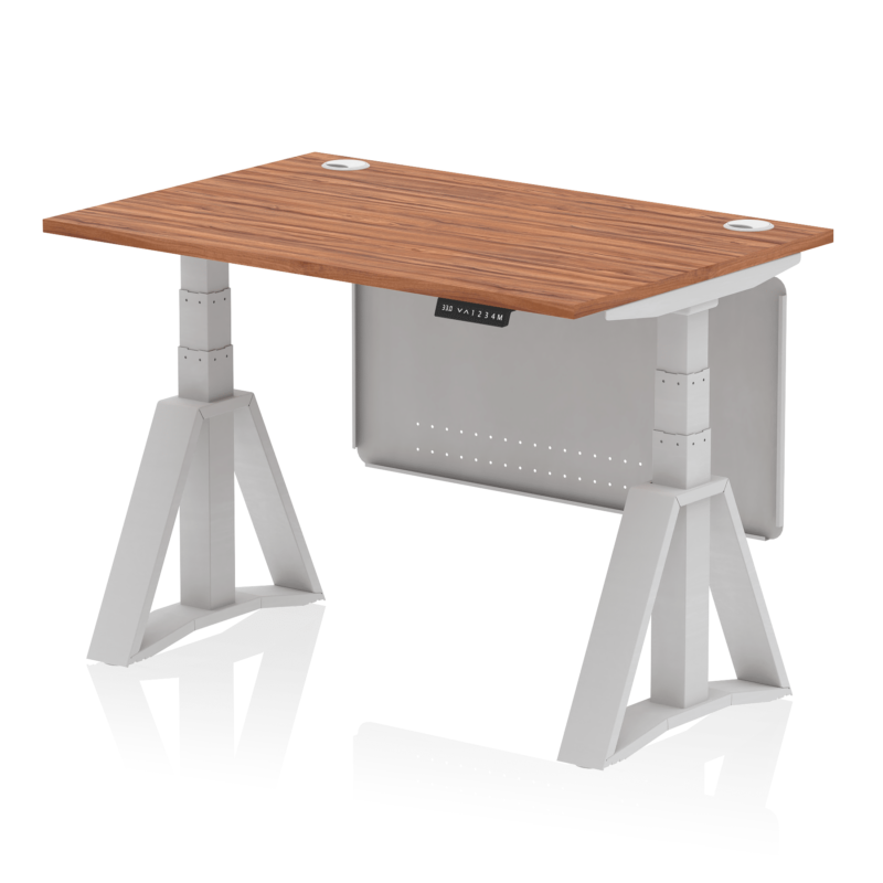 Air Height Adjustable Desk With Cable Ports With Steel Modesty Panel With Piste Foot - Image 5