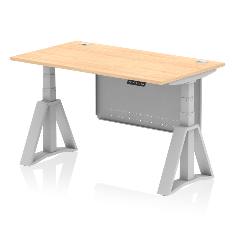 Air Height Adjustable Desk With Cable Ports With Steel Modesty Panel With Piste Foot - Image 14