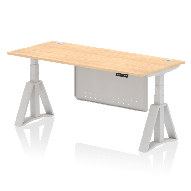 Air Height Adjustable Desk With Cable Ports With Steel Modesty Panel With Piste Foot - Image 16