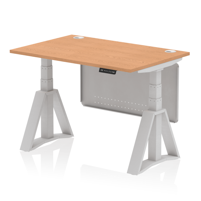 Air Height Adjustable Desk With Cable Ports With Steel Modesty Panel With Piste Foot - Image 17