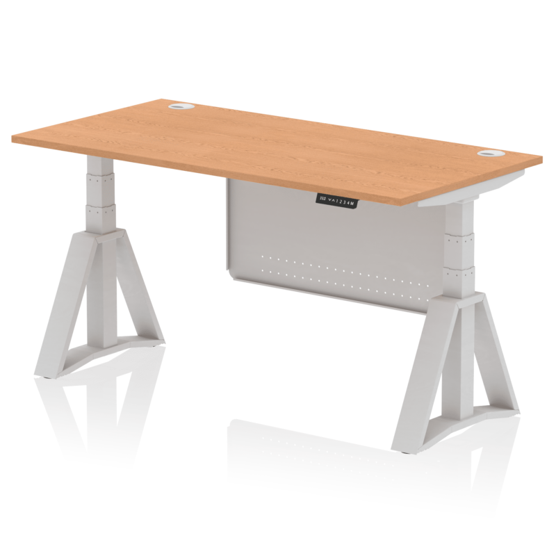 Air Height Adjustable Desk With Cable Ports With Steel Modesty Panel With Piste Foot - Image 19