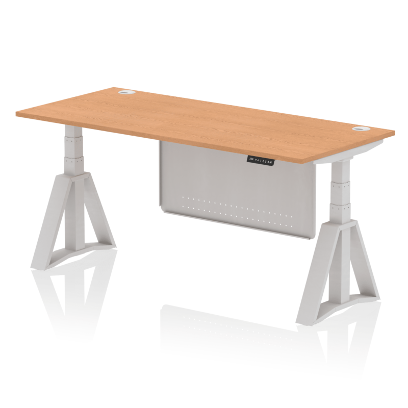 Air Height Adjustable Desk With Cable Ports With Steel Modesty Panel With Piste Foot - Image 20