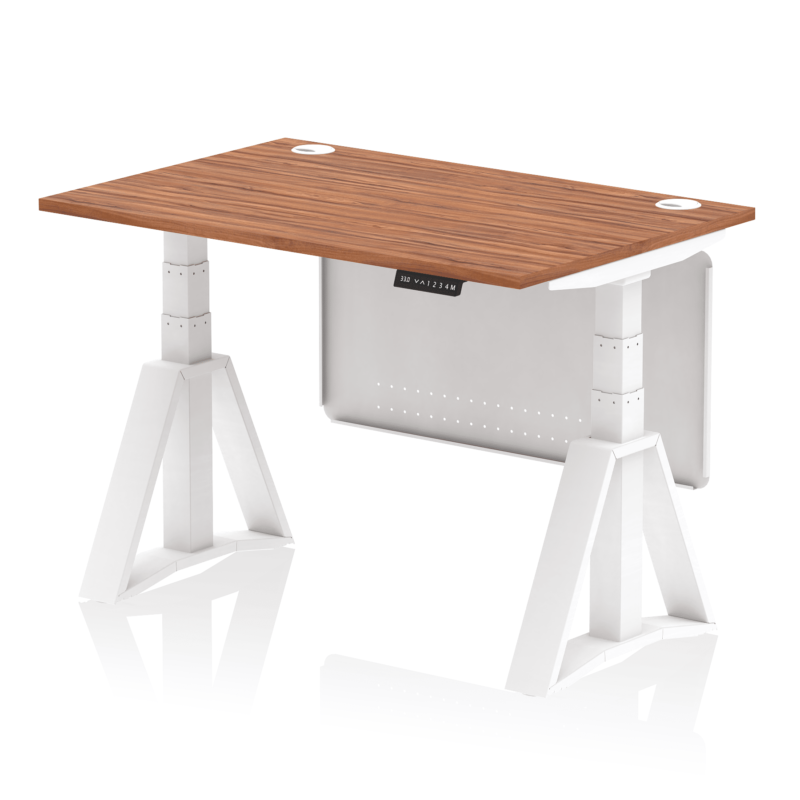 Air Height Adjustable Desk With Cable Ports With Steel Modesty Panel With Piste Foot - Image 25