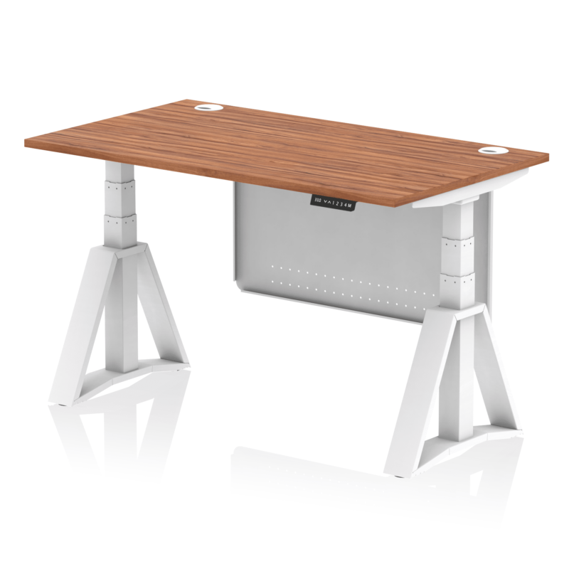 Air Height Adjustable Desk With Cable Ports With Steel Modesty Panel With Piste Foot - Image 26