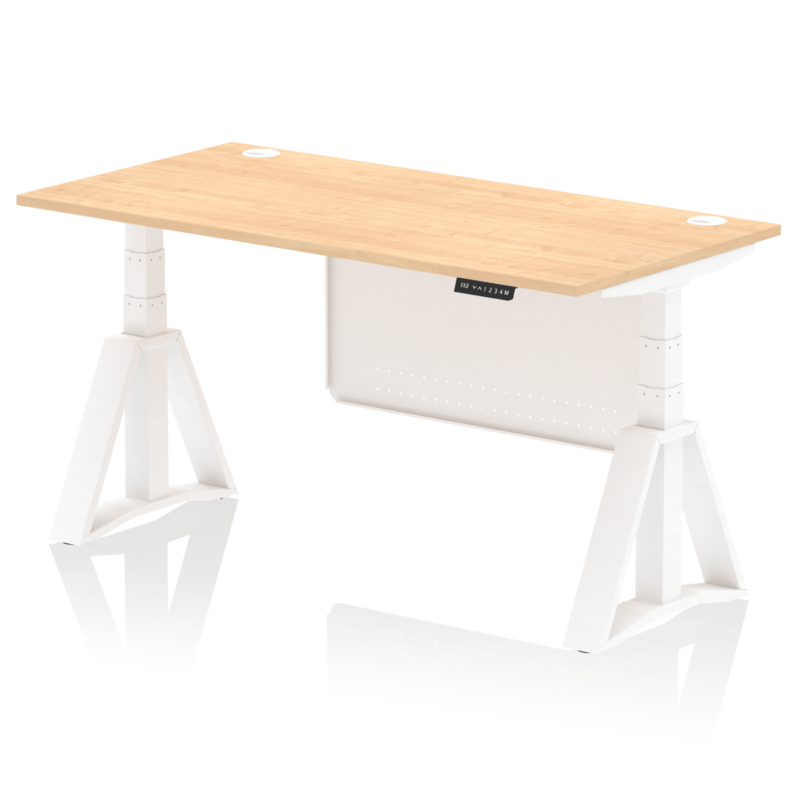Air Height Adjustable Desk With Cable Ports With Steel Modesty Panel With Piste Foot - Image 35
