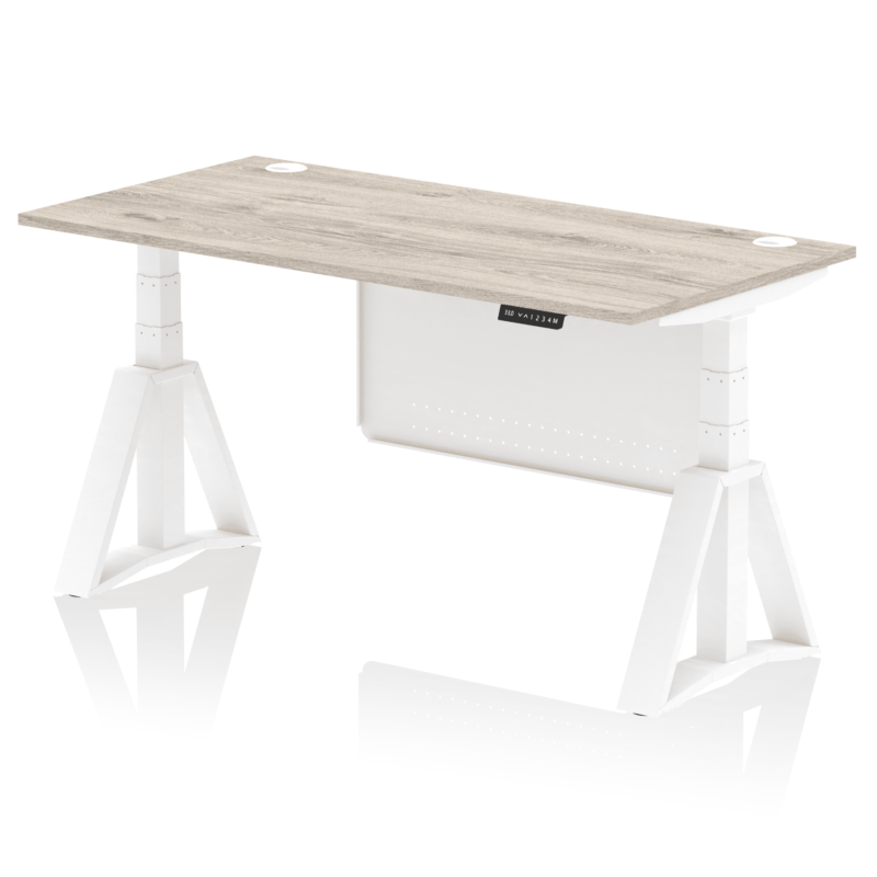 Air Height Adjustable Desk With Cable Ports With Steel Modesty Panel With Piste Foot - Image 46