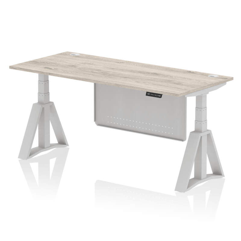 Air Height Adjustable Desk With Cable Ports With Steel Modesty Panel With Piste Foot - Image 47