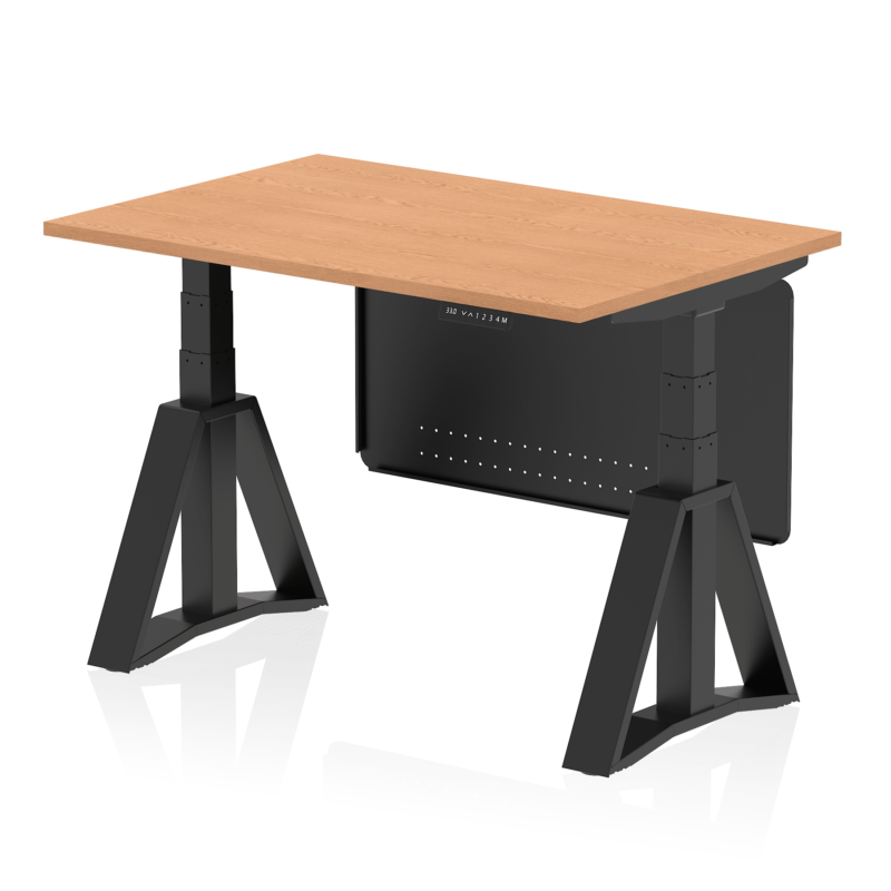 Air Height Adjustable Desk without Cable Ports With Steel Modesty Panel With Piste Foot - Image 65
