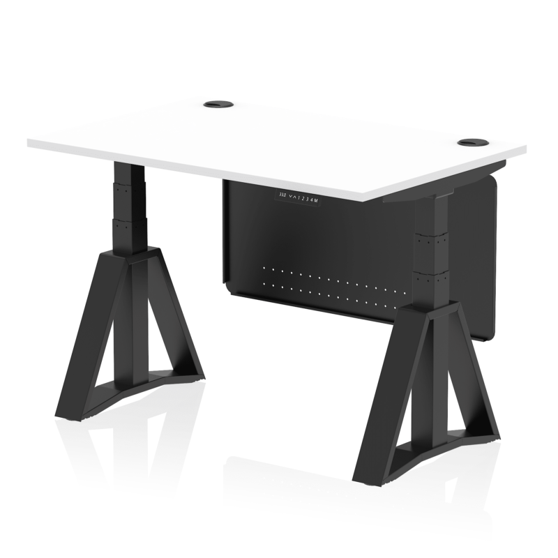 Air Height Adjustable Desk With Cable Ports With Steel Modesty Panel With Piste Foot - Image 57