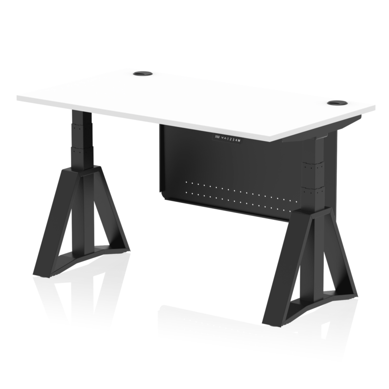Air Height Adjustable Desk With Cable Ports With Steel Modesty Panel With Piste Foot - Image 58