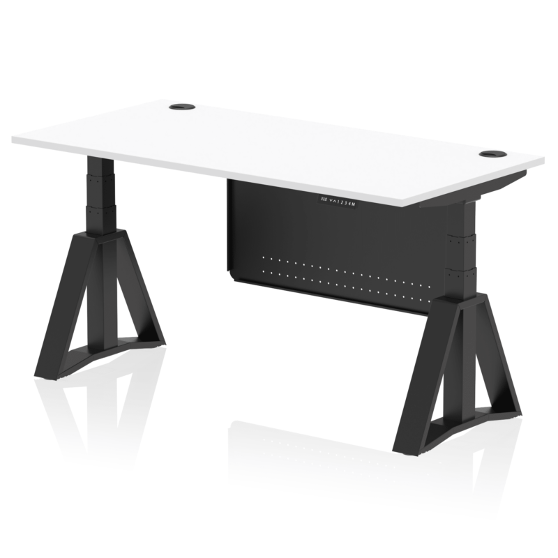 Air Height Adjustable Desk With Cable Ports With Steel Modesty Panel With Piste Foot - Image 59