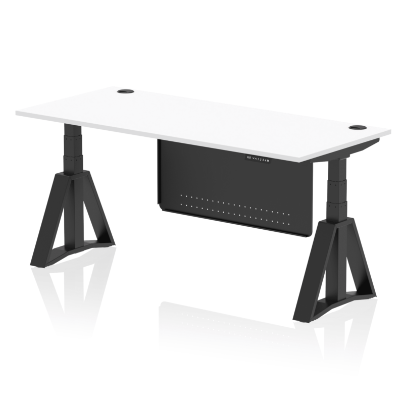 Air Height Adjustable Desk With Cable Ports With Steel Modesty Panel With Piste Foot - Image 60