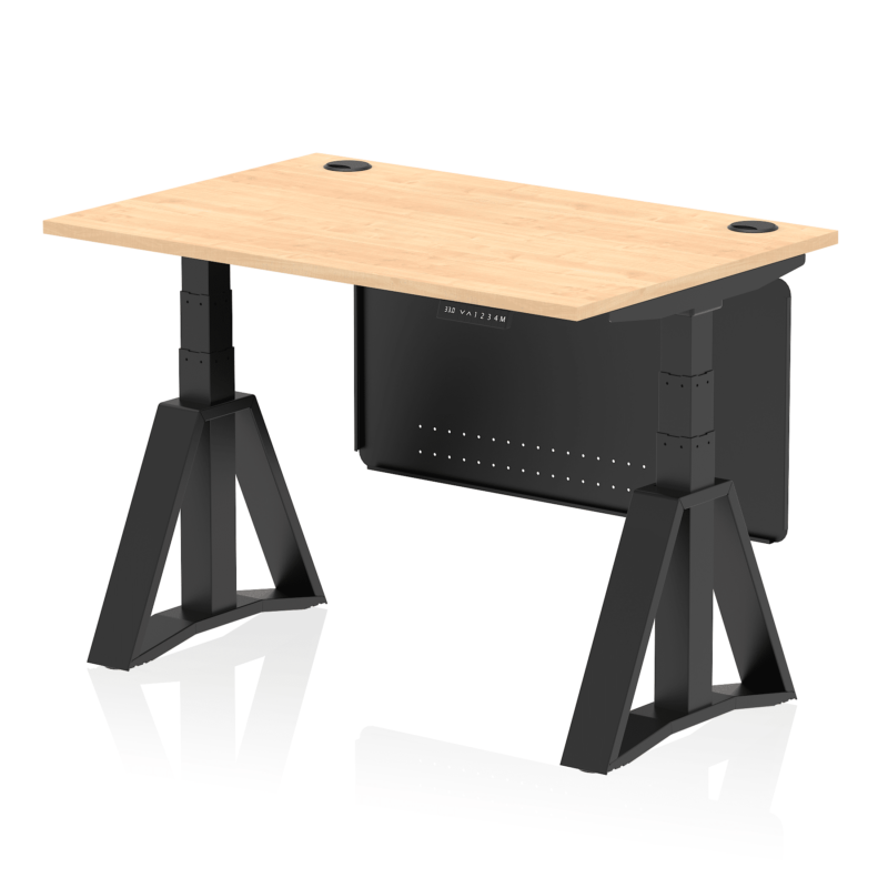 Air Height Adjustable Desk With Cable Ports With Steel Modesty Panel With Piste Foot - Image 61