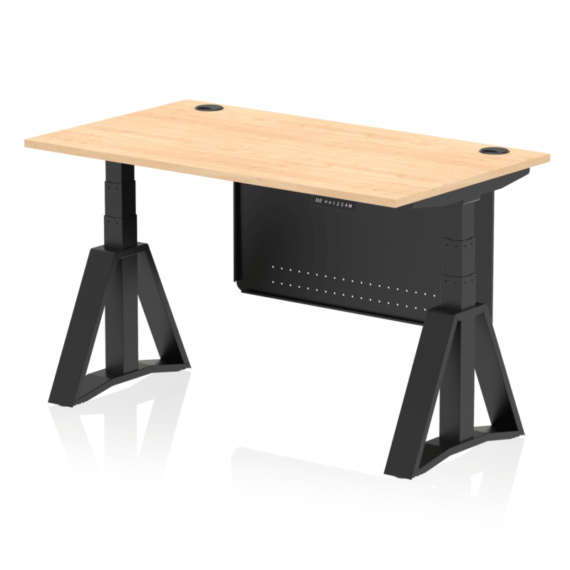 Air Height Adjustable Desk With Cable Ports With Steel Modesty Panel With Piste Foot - Image 62