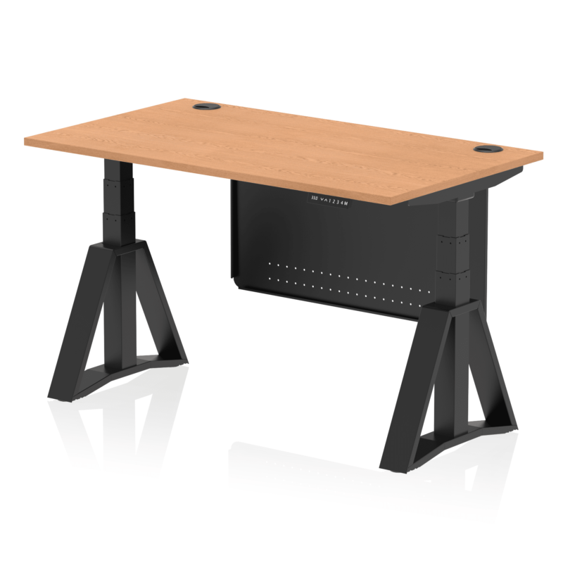 Air Height Adjustable Desk With Cable Ports With Steel Modesty Panel With Piste Foot - Image 66