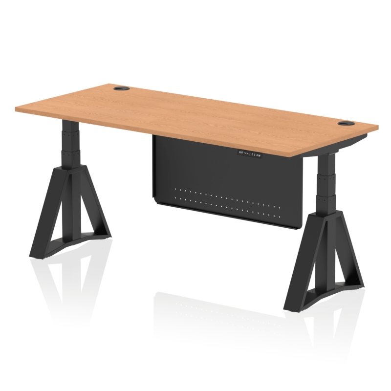 Air Height Adjustable Desk With Cable Ports With Steel Modesty Panel With Piste Foot - Image 68
