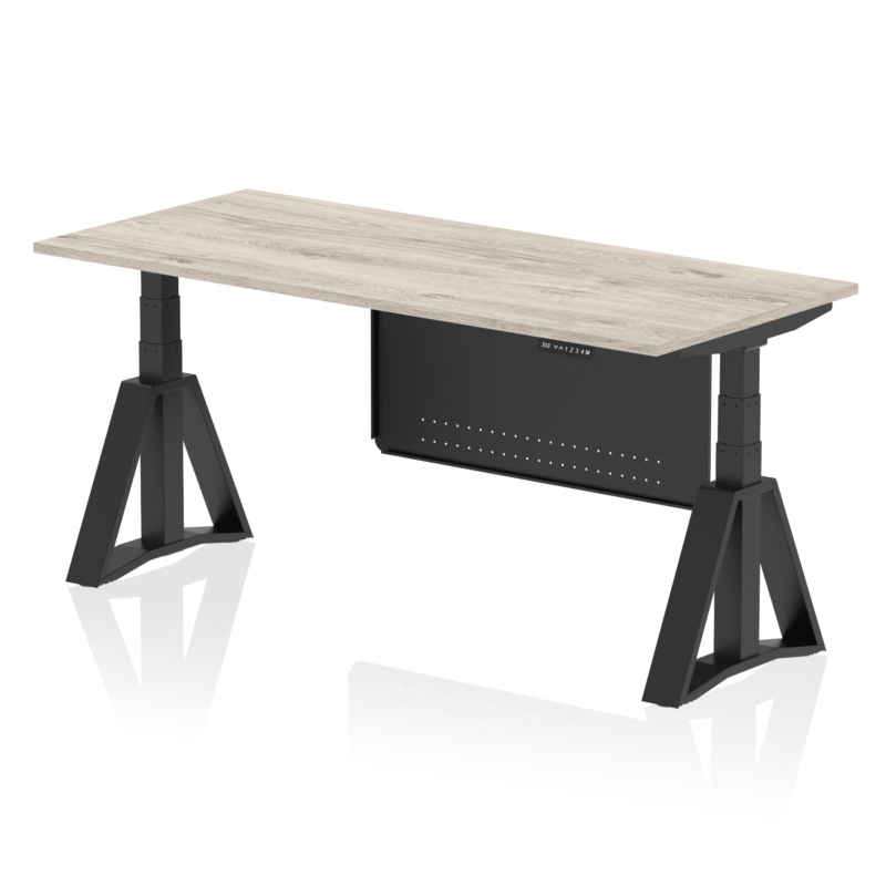 Air Height Adjustable Desk without Cable Ports With Steel Modesty Panel With Piste Foot - Image 72