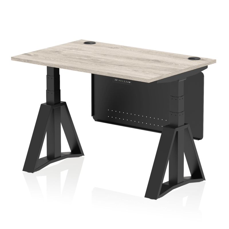 Air Height Adjustable Desk With Cable Ports With Steel Modesty Panel With Piste Foot - Image 69
