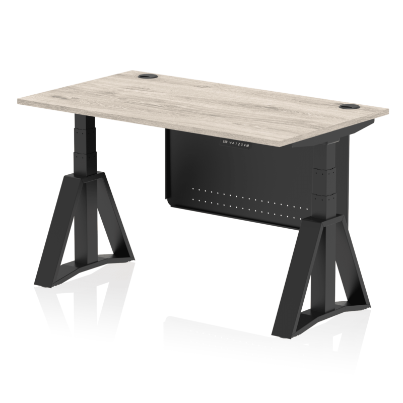 Air Height Adjustable Desk With Cable Ports With Steel Modesty Panel With Piste Foot - Image 70