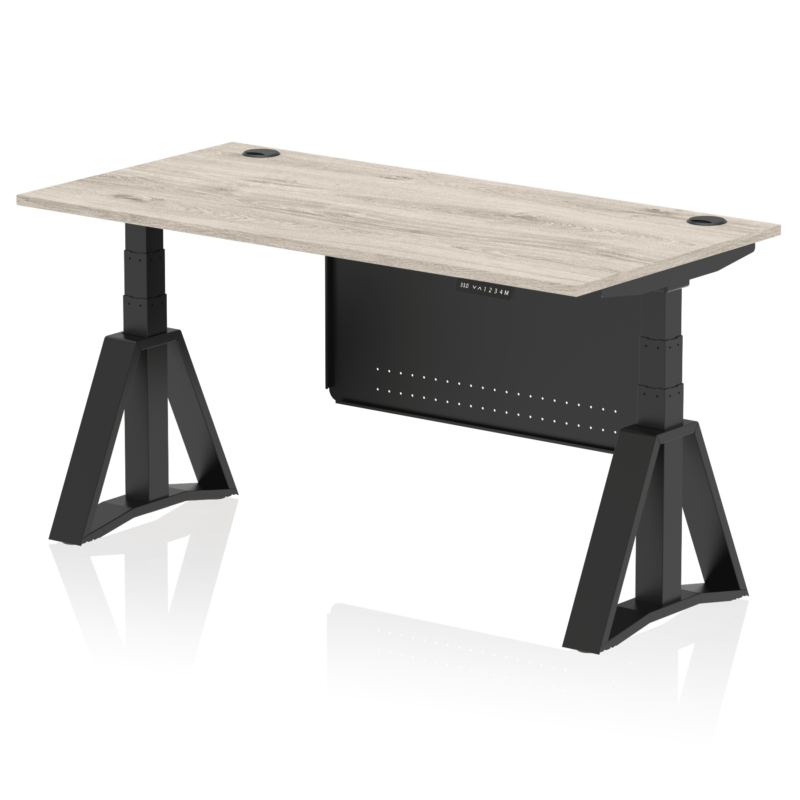 Air Height Adjustable Desk With Cable Ports With Steel Modesty Panel With Piste Foot - Image 71