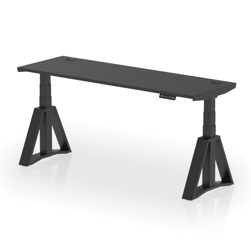 Air Height Adjustable Slimline Desk With Cable Ports With Piste Foot - Image 82