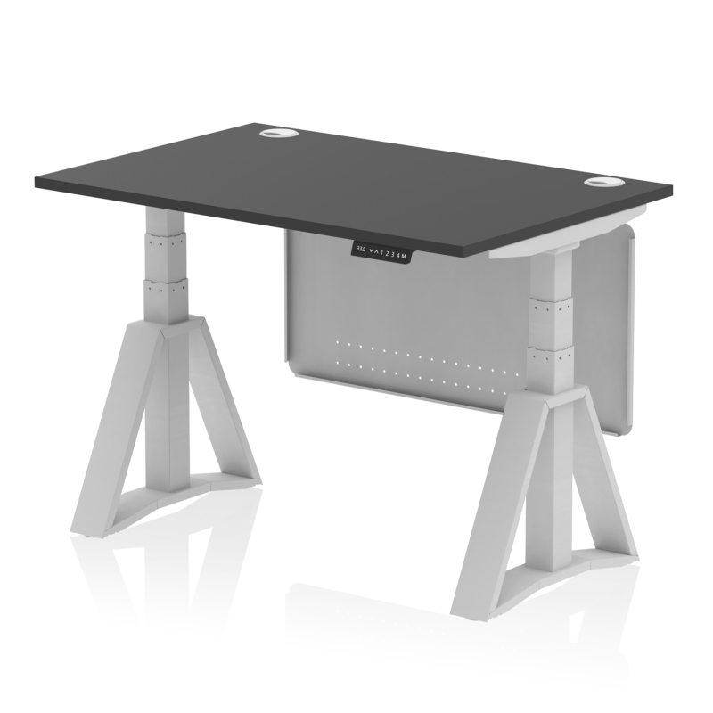 Air Height Adjustable Desk With Cable Ports With Steel Modesty Panel With Piste Foot - Image 74