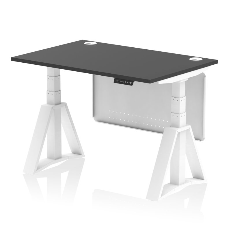 Air Height Adjustable Desk With Cable Ports With Steel Modesty Panel With Piste Foot - Image 75