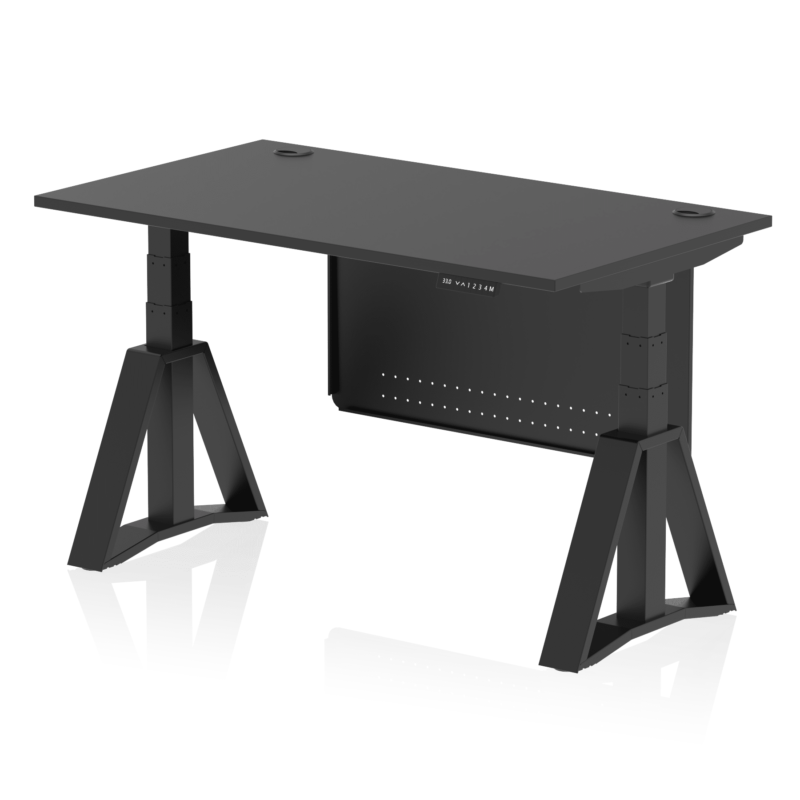 Air Height Adjustable Desk With Cable Ports With Steel Modesty Panel With Piste Foot - Image 76