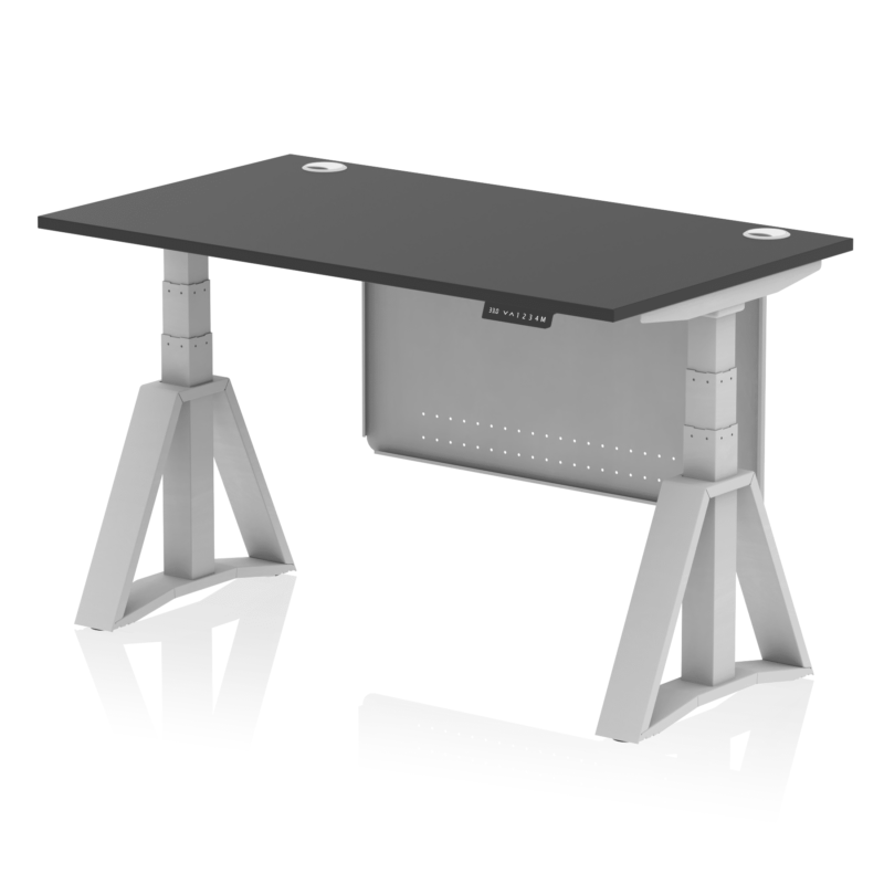 Air Height Adjustable Desk With Cable Ports With Steel Modesty Panel With Piste Foot - Image 77