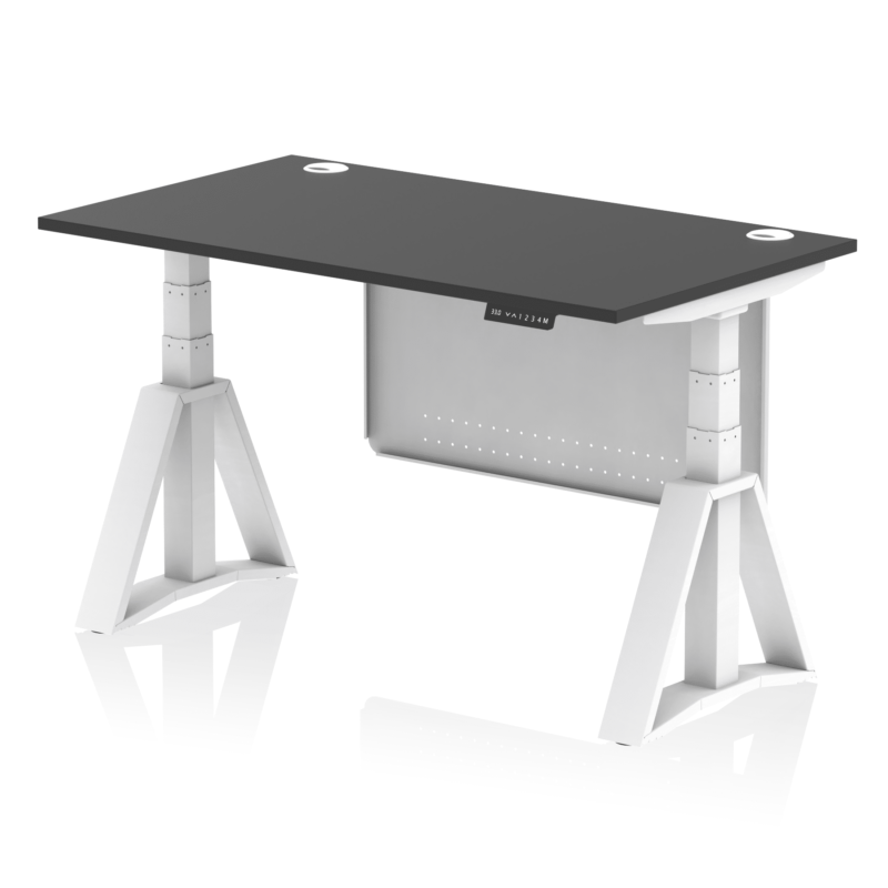 Air Height Adjustable Desk With Cable Ports With Steel Modesty Panel With Piste Foot - Image 78