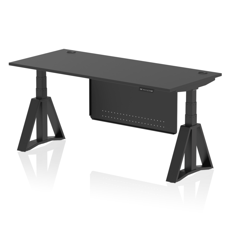 Air Height Adjustable Desk With Cable Ports With Steel Modesty Panel With Piste Foot - Image 82